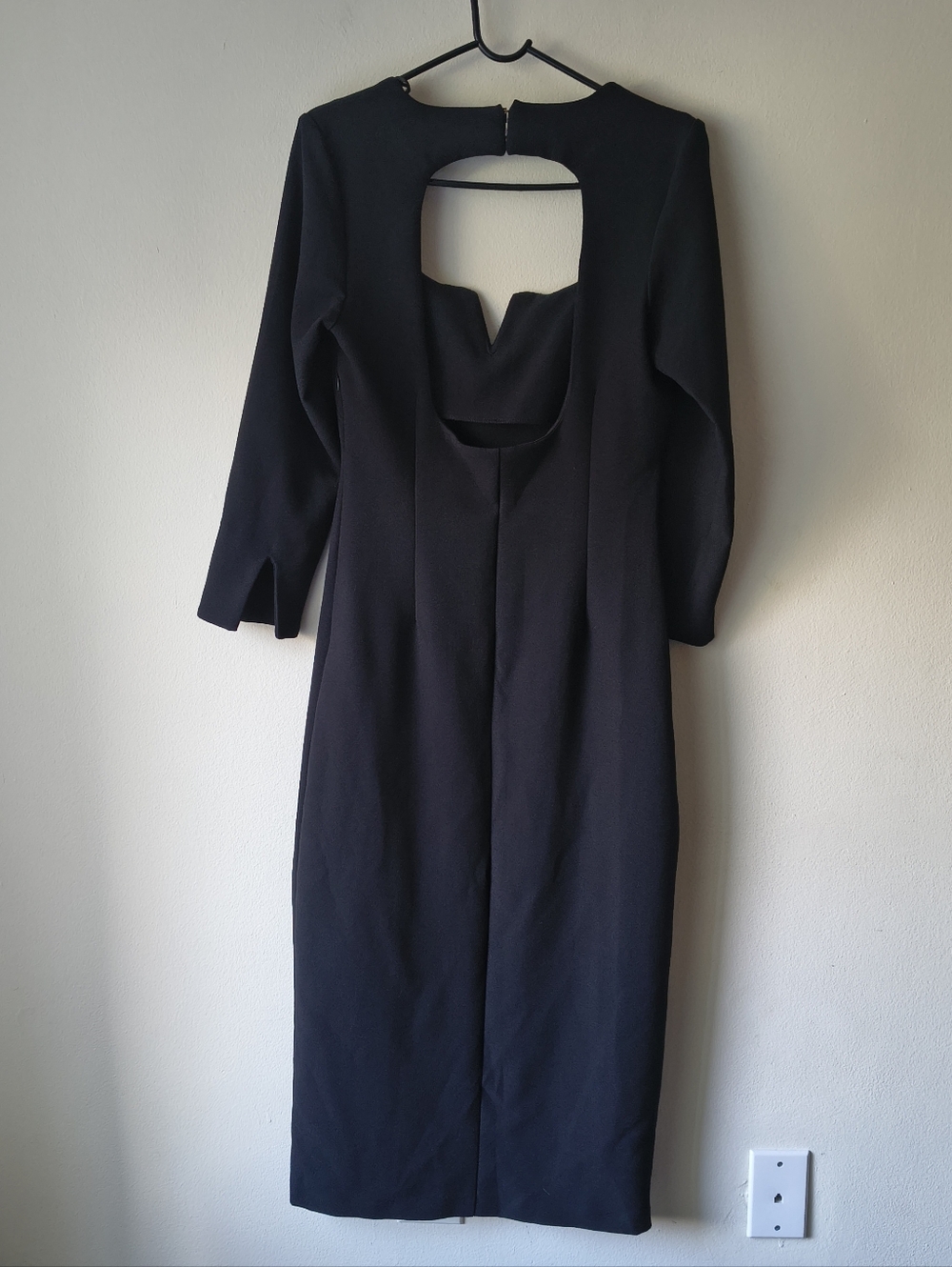 ZARA Black Notch Neck Open Back Midi Dress – Sleek & Sexy Size M - Picture 5 of 12